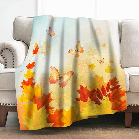 Couverture Jetable - Motif Tournesol Papillon Fleur - Pour Canapé Lit Voyage Camping - Douce Légère - Pour Adulte Enfant - 1 Pièce (1/2)