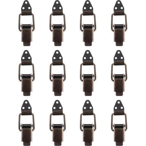 Loquets à Bascule à Ressort Design Rétro Simple Accessoires de Remplacement pour Serrures en Fer Lot de 12 pour Coffres et Boîtes Adaptés aux Professionnels Certifiés (1/5)