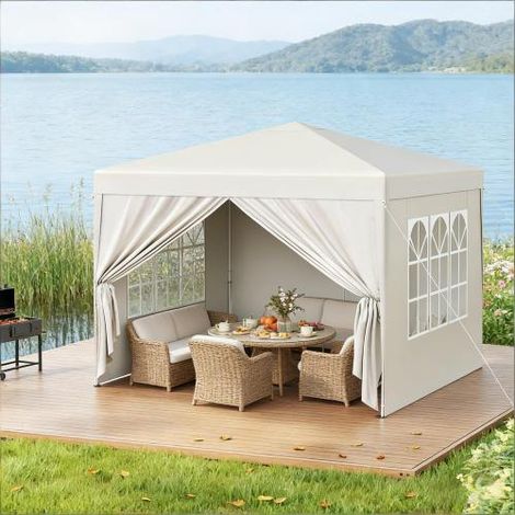 Gazebo moderne, Gazebo de jardin, protection du toit extérieur, pour patio, mariage, restauration et événements (seulement avec gazebo) (1/5)