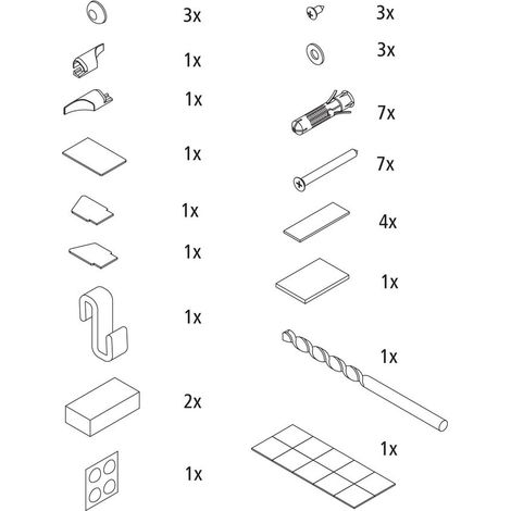 Kermi Montagekleinteile Set, EBDI001, Silber Hochglanz, 2532860