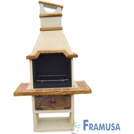 BARBACOA PIEDRA JARDIN BARBY TOSTADO MADERA OCRE (1/3)