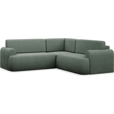 Kaveo - L-Form Eckschlafsofa mit Bettkasten, grauer Stoff universell mit Eckelement (1/5)