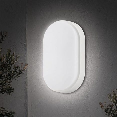 Lampe de cloison LED elliptique Plafonnier Applique Éclairage Luminaire, 15W 4000K 700LM IP54, Pour l‘Intérieur et l‘Extérieur \u2013 Blanc (1/4)