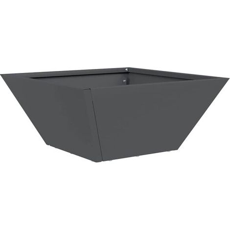 Pot de fleurs de jardin couleur anthracite, 35 x 35 x 15 cm