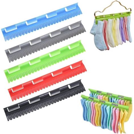 Set di 5 pezzi composto da stendino portatile per calzini e filo per stendere i panni. (1/5)