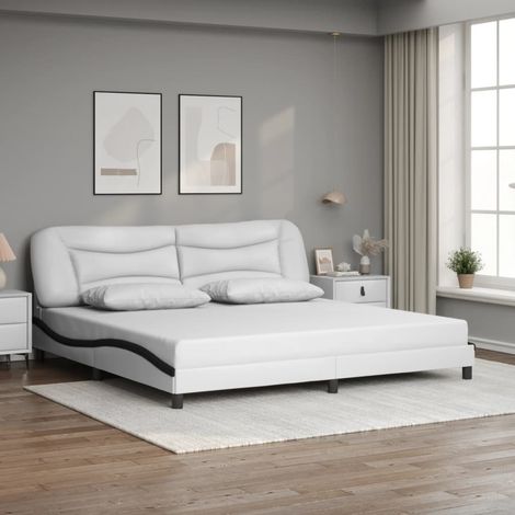 Giroletto senza Materasso Hvar Bianco e Nero 200x200 cm in Similpelle vidaXL (1/5)