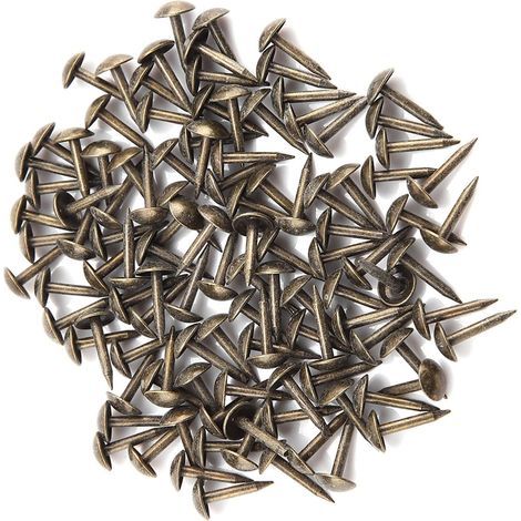100pcs Clou de Rembourrage, Rétro Clous Décoratifs Antiques, D'ameublement à Tête Ronde, Punaises De Tapisserie Clous De Meubles (6 12mm) (1/5)