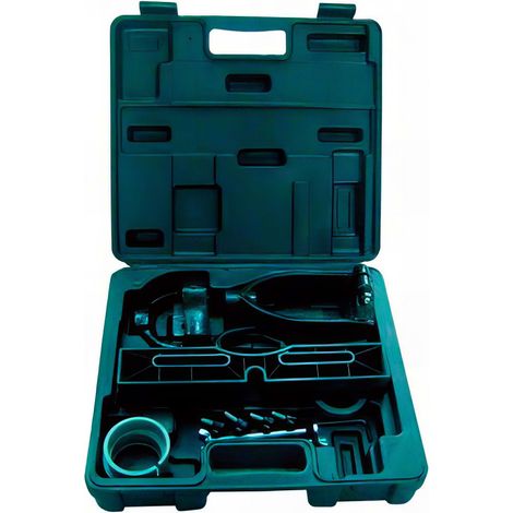 Kit transformation perceuse à colonne en mortaiseuse à bédane carré – Pour perceuses à broche max 65 mm – Corps fonte – 4 mèches D. 6-16 mm – Holzprofi