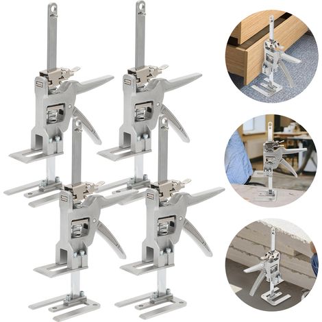 TolleTour Set da 4 sollevatori per mobili con scala graduata, regolazione fine 0-145 mm, portata fino a 150 kg (1/5)