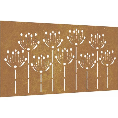 Décoration murale jardin 105x55 cm acier corten design de fleur CFW422143 (1/5)