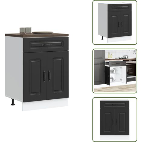Armadio in truciolato - vidaXL Base da Cucina Kalmar Nero in Legno Multistrato - Armadio in legno