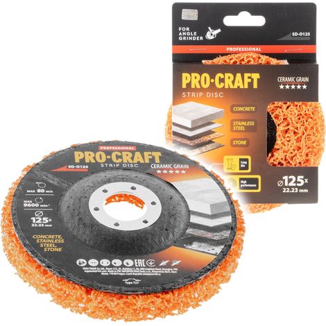 Disco abrasivo Procraft SD-O125 con grana ceramica 125 x 22,23 mm per smerigliatrici angolari (1/3)
