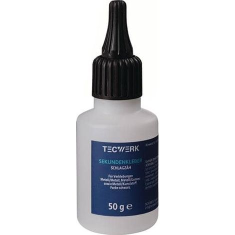 TECWERK Sekundenkleber schlagzäh 50g schwarz Flasche TECWERK (1/2)