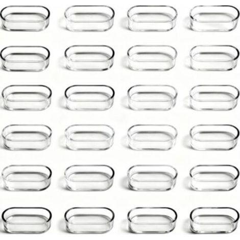Transparente ovale Silikon-Stuhlbeinkappen – 24er-Packung, kratzfeste Möbelschoner, 15 x 30 mm, einfach zu montieren und geräuschlos gleitend. (1/5)
