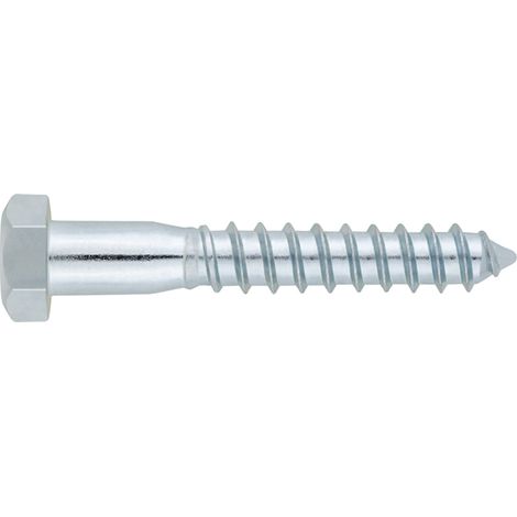 CHAVESBAO tornillo tirafondo 571 zinc. 8x80 caja 200 , Tornillo tirafondo DIN 571 zincado 8x80 mm Cabeza hexagonal Acero zincado Caja de 200 unidades.