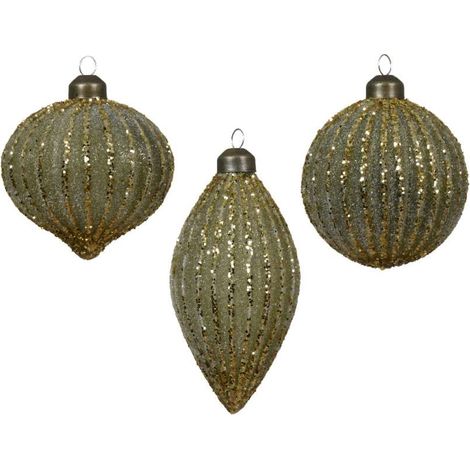 Sfera Natalizia Verde e Oro forme assortite