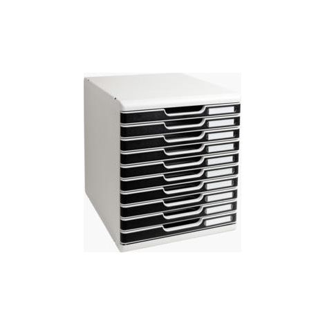 Exacompta 302014D cassettiera ufficio Grigio (Exacompta Multidrawer System 10 x 26mm Drawers Light Grey/Black 350x288x320mm 302014D)