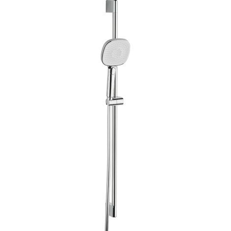 Conjunto de ducha de 3 funciones con líneas redondeadas - cromado brillante - 80 cm - cromado (1/5)