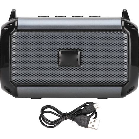 Enceinte Bluetooth Portable 360° Stéréo avec Réduction de Bruit et Câble de Charge Gris (1/5)
