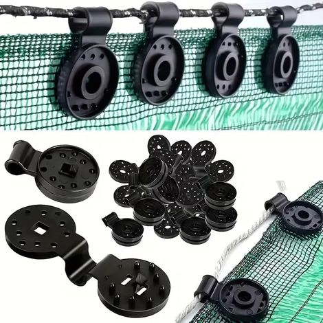 50er-Pack runde Clips – Robustes Kunststoffmaterial – Zur Befestigung von Planen und Sonnensegeln – UV-beständig – Für Garten und Terrasse – Schwarz (1/5)