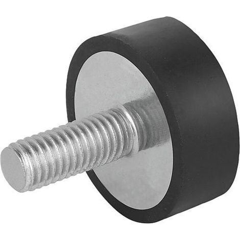 KIPP Gummipuffer Typ D Außengewinde M06x18 Ø25mm H10 Stahl Elastomer Naturkautschuk (1/3)