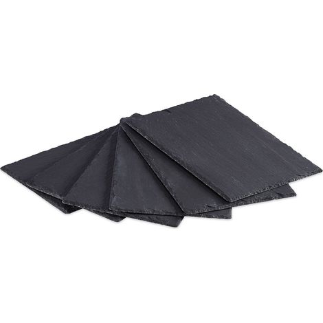 Set di 6 piatti in ardesia 30x20 cm antracite 130000306
