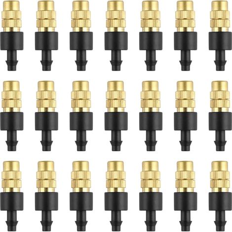 30 Pièces Buse de Pulvérisation en Laiton, Buse d'atomisation Réglable Cuivre d'Irrigation goutte 4/7mm Atomisation Micro Arroseur Jardin Refroidissement Équipement pour Pelouse Légumes Serre