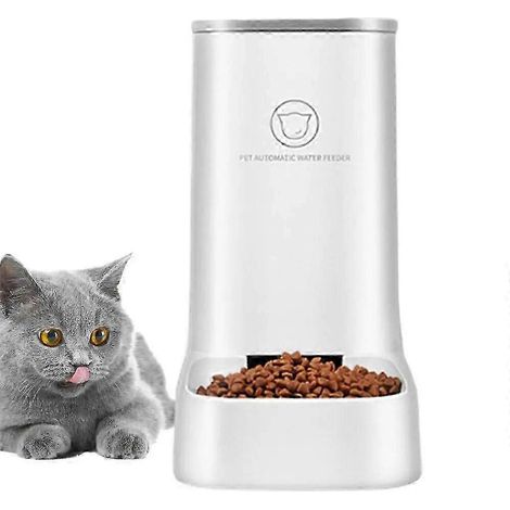 Distributeur automatique de nourriture pour chats avec système d'alimentation par gravité opaque, distributeur d'eau et de nourriture, sans danger pour les chiens.-AquaForge (1/5)