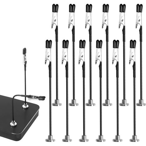12 mani di aiuto per la saldatura con supporto magnetico - Con collo d'oca flessibile - Regolabile a 360° - Terza mano - Accessorio per modellismo - Per saldatura, gioielli