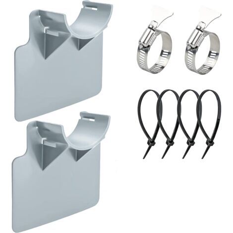 Pool-Schlauchhalter, für Rohre von 30 mm bis 38 mm, resistent gegen Brüche, Risse, Durchstiche, kompatibel mit Intex- und Bestway-Schwimmbädern (grau)