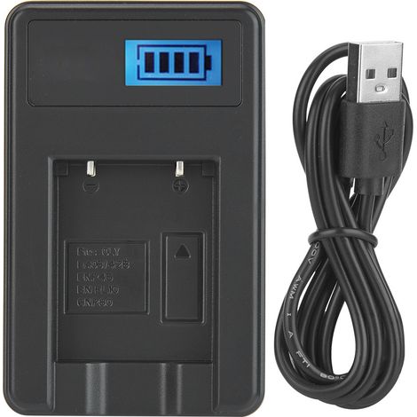 Chargeur USB pour batterie d'appareil photo NP-45/Li-40B avec écran LCD - Noir