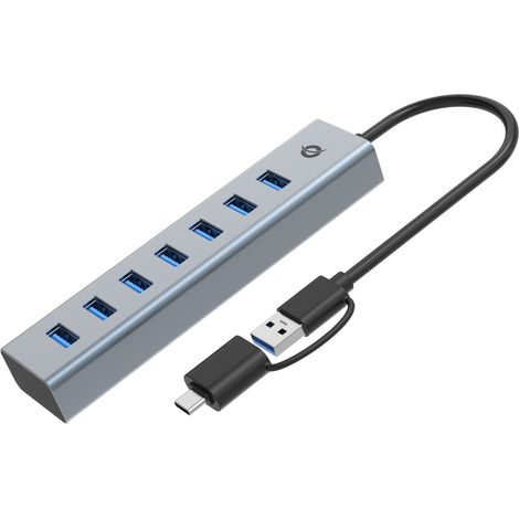 Conceptronic HUBBIES21G hub di interfaccia USB 3.2 Gen 1 (3.1 Gen 1) Type-A 5000 Mbit/s Grigio (1/4)