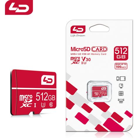 Carte mémoire TF haute vitesse LD 512 g pour téléphone portable, enregistreur de conduite, caméra, carte mémoire SD (1/5)