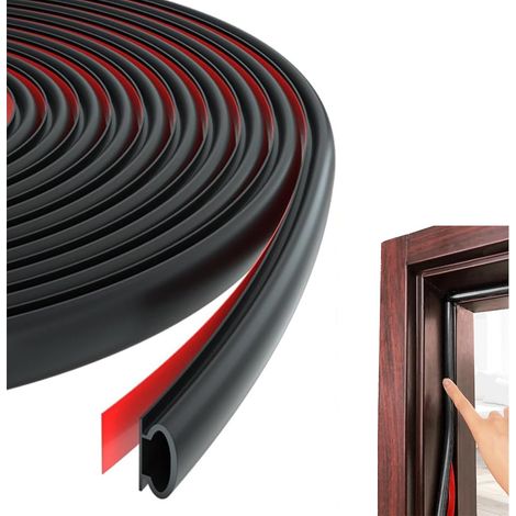 10 mm x 10 mm Self-Adhesive Rubber Sealing Strip for Doors Windows Cabinets, Car Doors Rubber, Anti-Collision/Noise Proof/Waterproof/Dustproof 6 m (Black) (1/5)