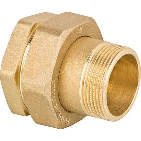 Raccord laiton fileté a vis joint plast 11/2" femxmale