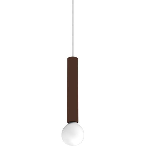 LUMICOM  PURO Sospensione, 1X E27, max 42W, metallo, marrone corten, D.4cm H.30cm