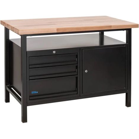 Etabli P 1200 SLT - Black Line - 120 x 65 cm - 1 porte 3 tiroirs