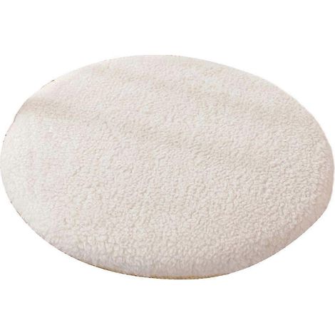 Coussins de chaise ronds en fausse laine d'agneau moelleuse pour l'hiver, coussins d'assise antidérapants adaptés à la maison et au bureau. (1/5)