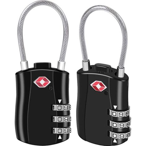Cadenas de sécurité en alliage de zinc, cadenas de voyage à combinaison à 3 chiffres pour valises, sacs à dos, lot de 2 (1/5)