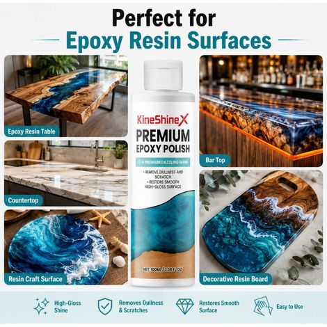 KineShineX Epoxy Resin Polishing Agent: Gentle Cleaning and Maintenance for Scratch Polishing Surfaces (1/4)
