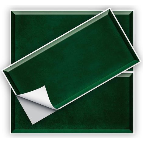 Carrelage Adhesif Mural Cuisine, 6/12/24 Pièces Salle de Bain, Rectangulaires Credence Adhesive pour Cuisine, Dalle Pvc Adhesive Murale Carrelage Autocollant (Vert Foncé,24 pièces) (1/5)