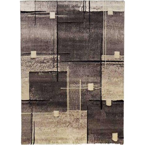 Tapis enfant rectangle 80x150 cm marron tissé – Motif géométrique – Anti-acarien – Adapté au chauffage par le sol – OEKO-TEX® – Unamourdetapis (1/5)