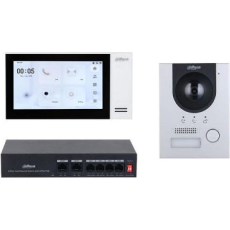 (dhi-ktp01l(s)/dhi-vto2201f-p-s2/dhi-vth2421fw-p) Dahua Kit De Videoportero Ip Compuesto Por 1x Videoportero Dhi-vto2201f-p-s2 1