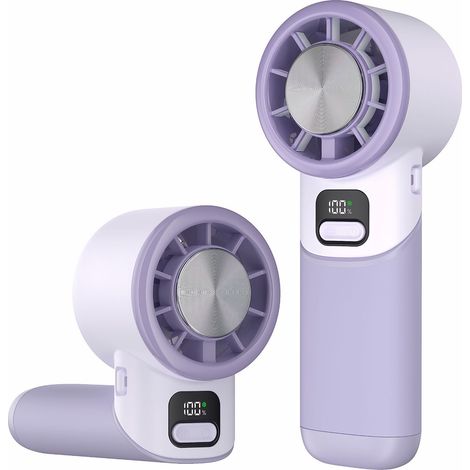Mini-Turboventilator mit 5 Geschwindigkeitsstufen und LED-Anzeige – Schnelle Kühlung, tragbar, 3-in-1, Lavendelviolett (1/5)