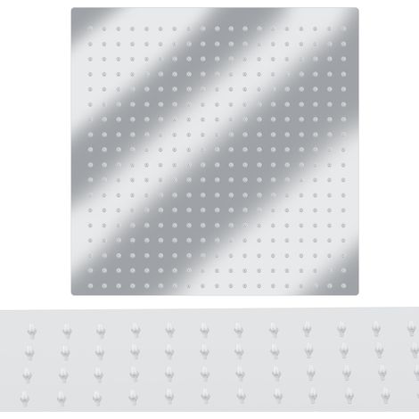 Soffione doccia quadrato da 40 cm (16"), in acciaio inox cromato ultrasottile per bagno moderno, facile installazione, 40 cm (16") (1/4)