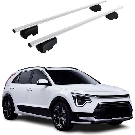 Barres de toit transversales pour kia niro ii 2022 2026 fer argent abe