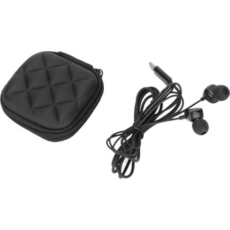 Casque Type C pour Huawei, écouteurs réduction de bruit, contrôle du volume, oreillette filaire noire