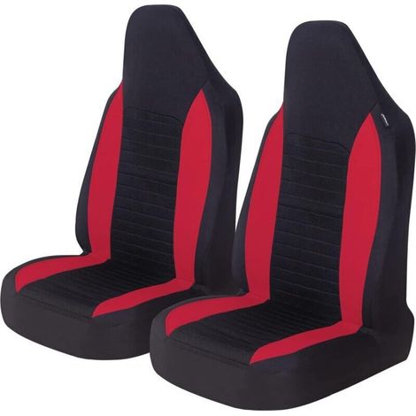 2 pièces housses de siège avant de voiture protecteurs de siège de voiture housses de siège universelles pour voitures camions suv, rouge (1/5)
