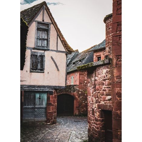 Tableau sur toile Collonges-la-Rouge centre 100x140 cm - Impression sur Toile Murale Décorative - Image imprimée en HD sur Toile - Toile sur Châssis en Bois FSC - Fabriqué en France (1/5)