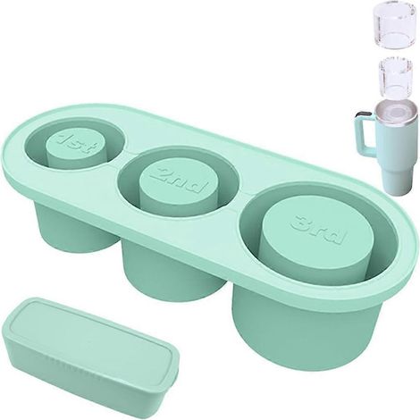 Moule à glaçons en silicone vert pour congélateur, format Stanley Cup (20-40 oz). (1/4)